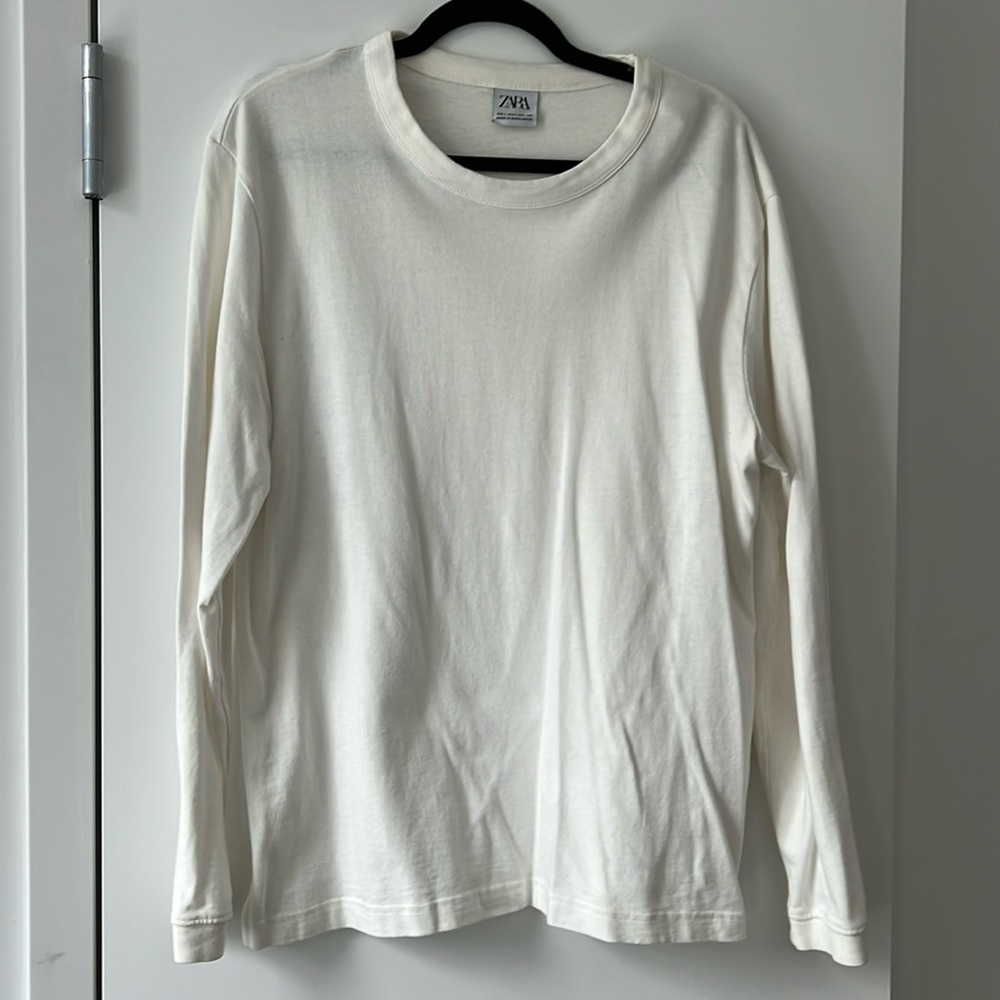 Zara long sleeve white shirt